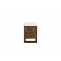 Manhattan Comfort 243BMC9 Liberty Floating 17.71 Bathroom Vanity with Sink and Shelf in Rustic Brown